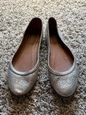 Frye Silver Glitter Ballet Flats